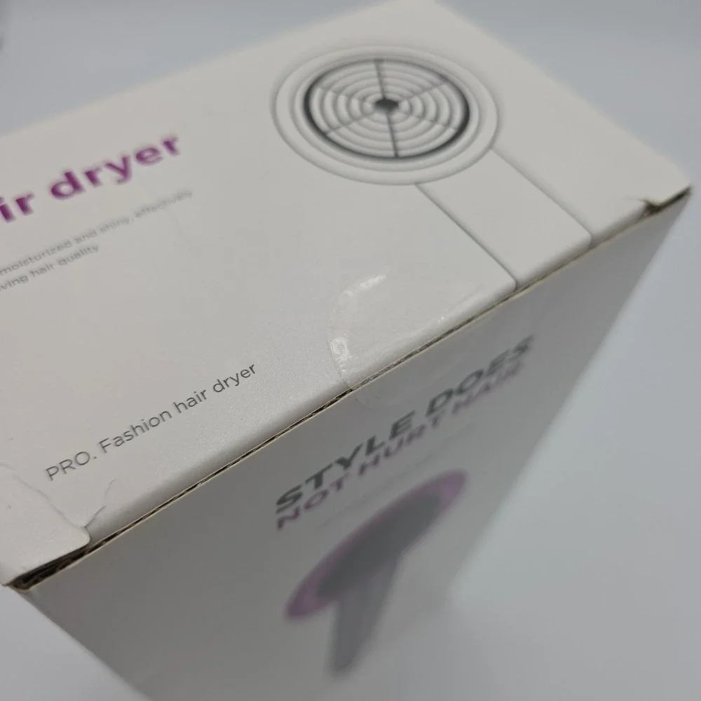NIB! Pro Hair Dryer w/ High Speed Motor 360° Air Intake, Black & Purple